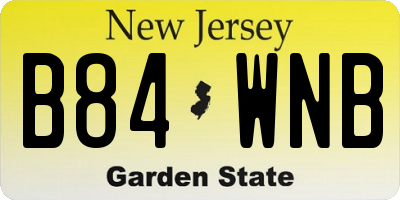 NJ license plate B84WNB