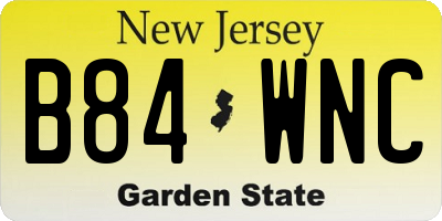 NJ license plate B84WNC