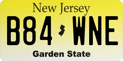NJ license plate B84WNE