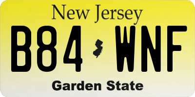 NJ license plate B84WNF