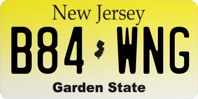 NJ license plate B84WNG