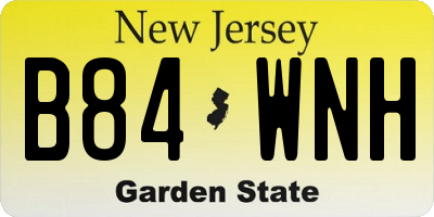 NJ license plate B84WNH