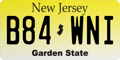 NJ license plate B84WNI