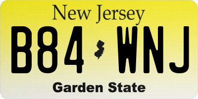 NJ license plate B84WNJ