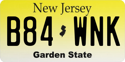 NJ license plate B84WNK
