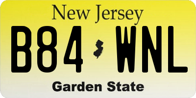 NJ license plate B84WNL