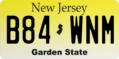 NJ license plate B84WNM