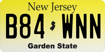 NJ license plate B84WNN