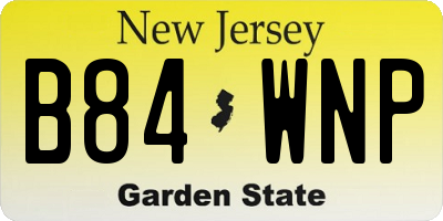 NJ license plate B84WNP