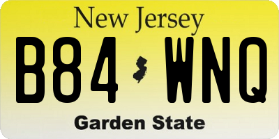 NJ license plate B84WNQ