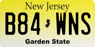 NJ license plate B84WNS