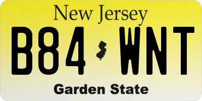 NJ license plate B84WNT