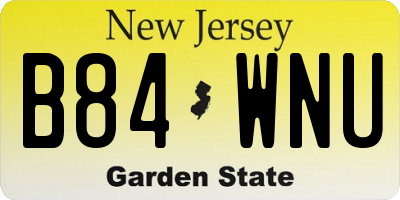 NJ license plate B84WNU