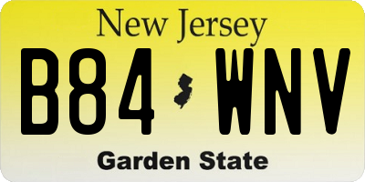 NJ license plate B84WNV