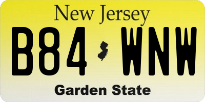 NJ license plate B84WNW