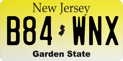 NJ license plate B84WNX