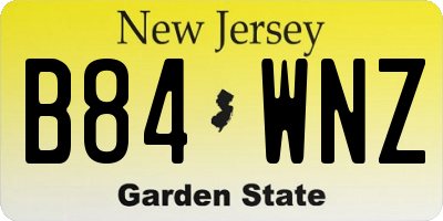 NJ license plate B84WNZ