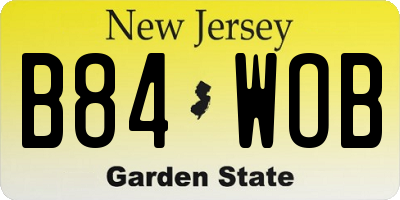 NJ license plate B84WOB