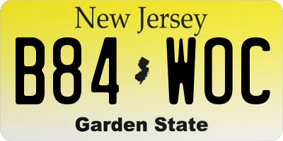 NJ license plate B84WOC