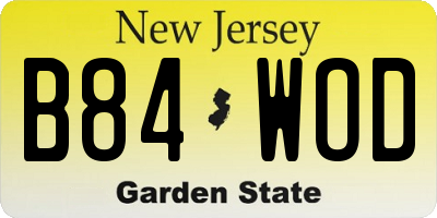NJ license plate B84WOD