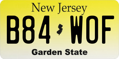 NJ license plate B84WOF
