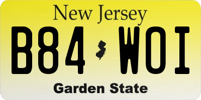 NJ license plate B84WOI