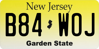 NJ license plate B84WOJ
