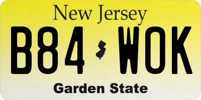 NJ license plate B84WOK