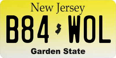 NJ license plate B84WOL