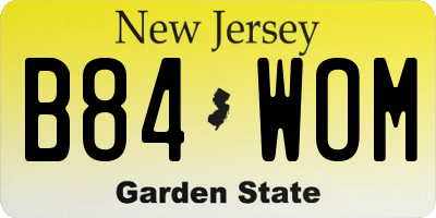 NJ license plate B84WOM