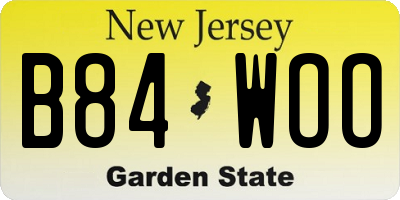 NJ license plate B84WOO