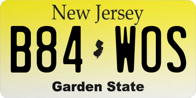 NJ license plate B84WOS