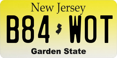 NJ license plate B84WOT