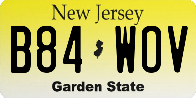 NJ license plate B84WOV