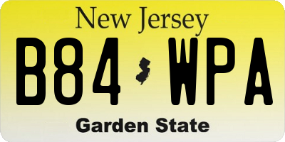 NJ license plate B84WPA