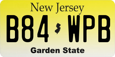 NJ license plate B84WPB