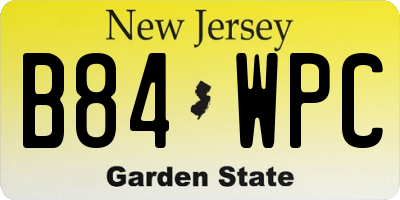 NJ license plate B84WPC
