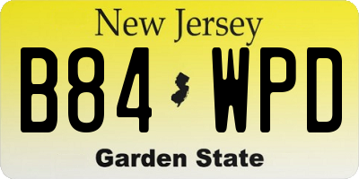 NJ license plate B84WPD