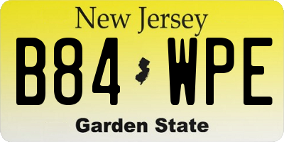 NJ license plate B84WPE