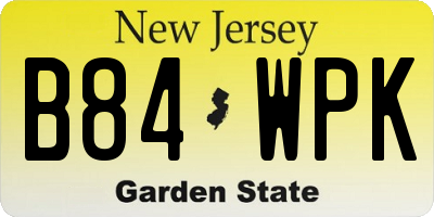 NJ license plate B84WPK