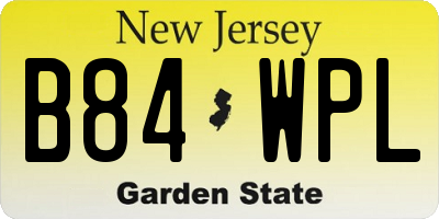 NJ license plate B84WPL