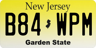 NJ license plate B84WPM