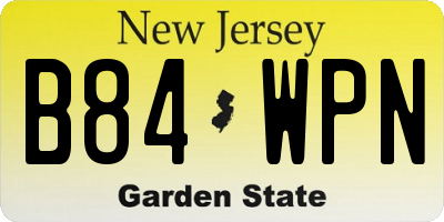 NJ license plate B84WPN