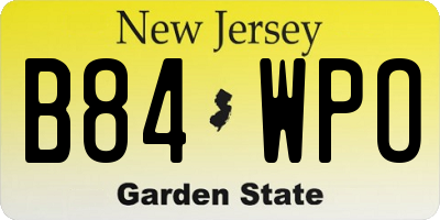 NJ license plate B84WPO
