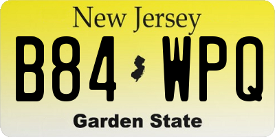 NJ license plate B84WPQ