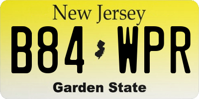 NJ license plate B84WPR