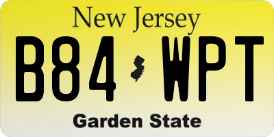 NJ license plate B84WPT