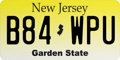 NJ license plate B84WPU