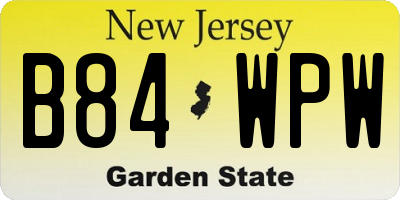 NJ license plate B84WPW