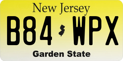 NJ license plate B84WPX